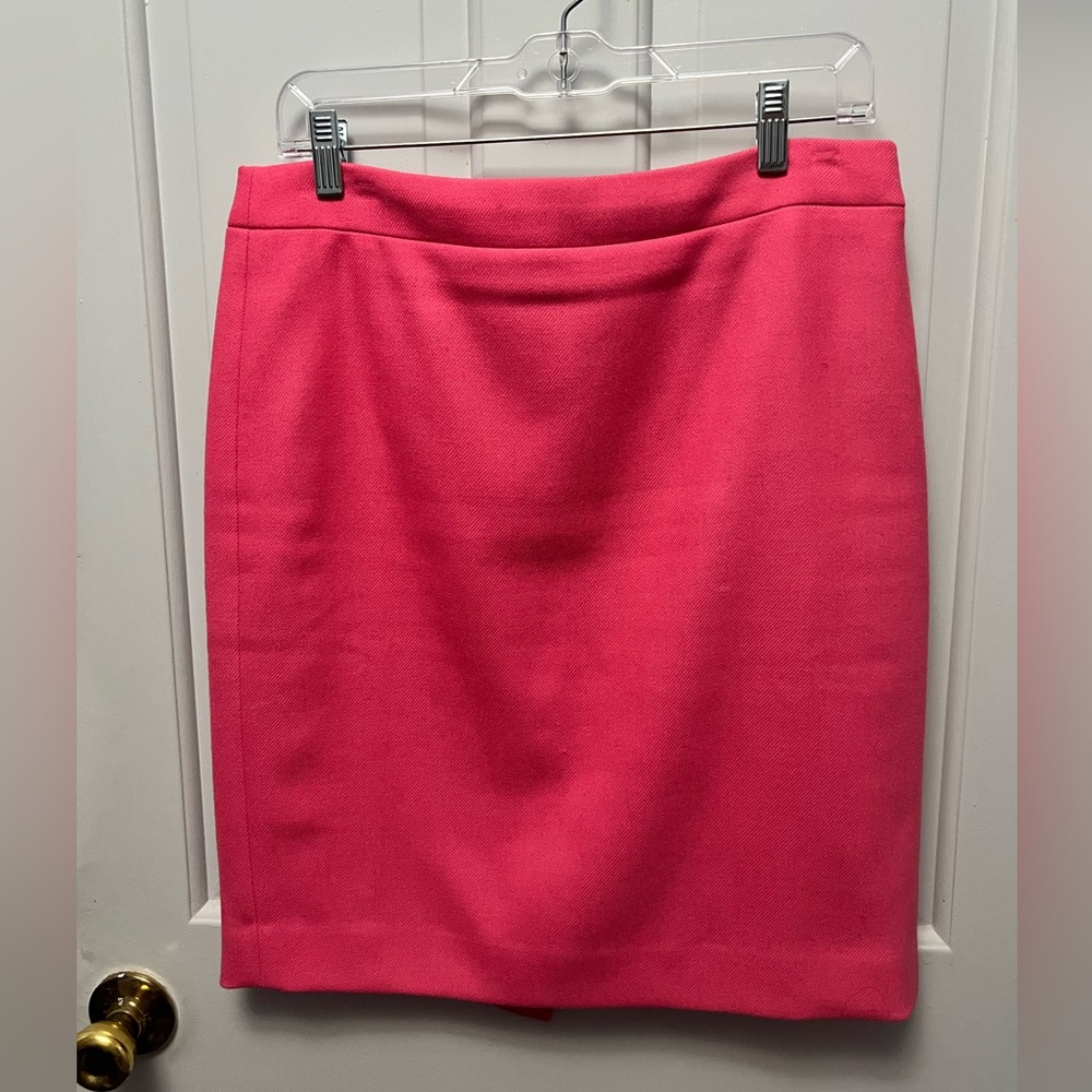 Pink J Crew Wool Pencil Skirt